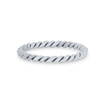 Petite Rope 2mm Wedding Band In White Gold 14K