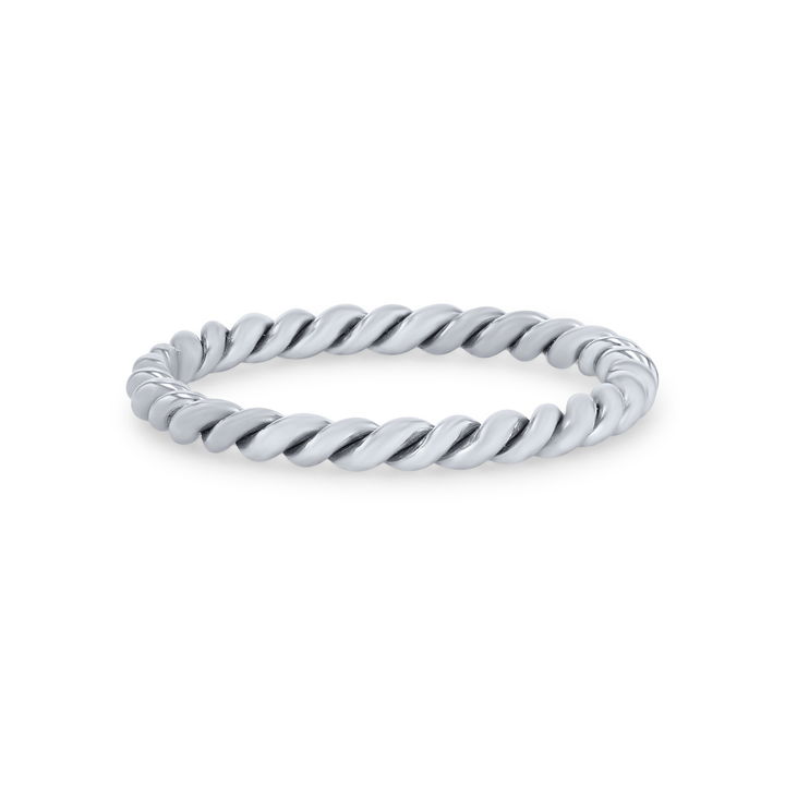 White Gold 14K Petite Rope 2mm Wedding Band