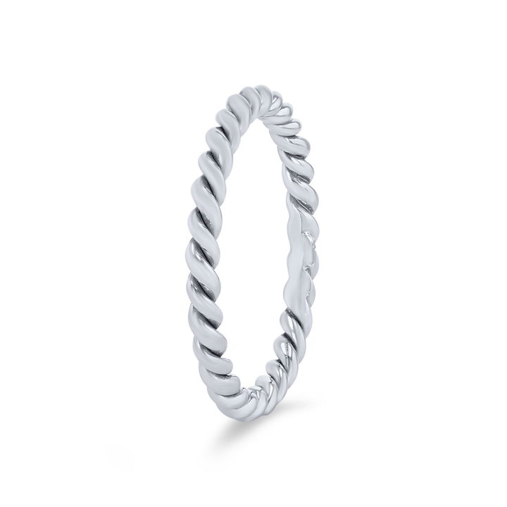 White Gold 14K Petite Rope 2mm Wedding Band