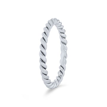 Petite Rope 2mm Wedding Band In White Gold 14K