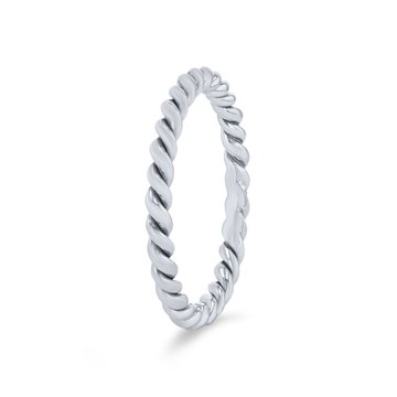 Petite Rope 2mm Wedding Band In White Gold 14K