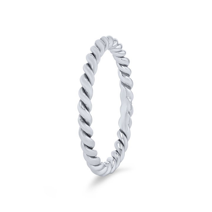 Petite Rope 2mm Wedding Band In White Gold 14K