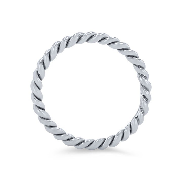White Gold 14K Petite Rope 2mm Wedding Band
