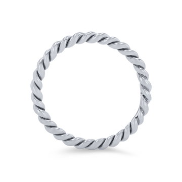 Petite Rope 2mm Wedding Band In White Gold 14K