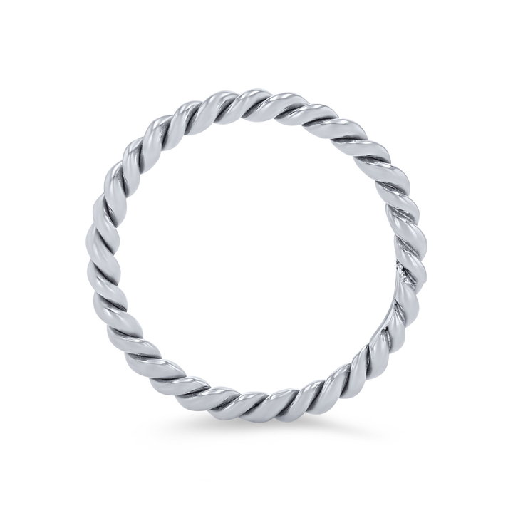 Petite Rope 2mm Wedding Band In White Gold 14K