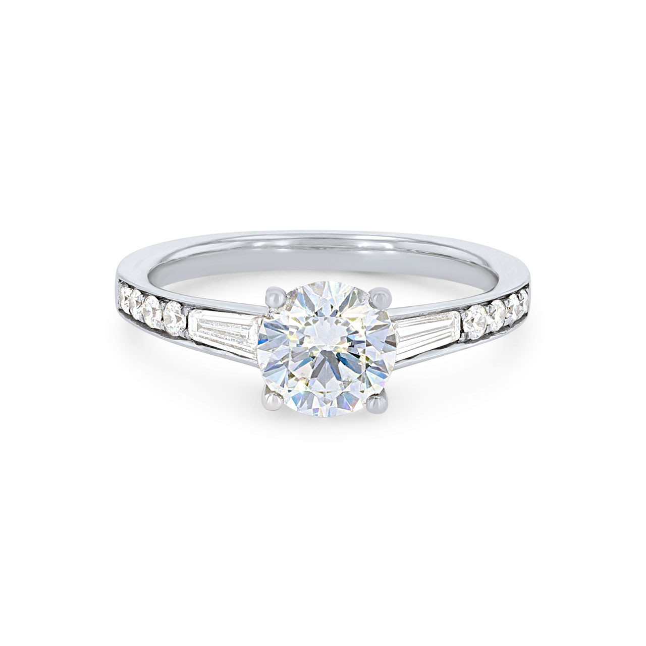 Simon G. Baguette and Round Diamond Engagement Setting 0