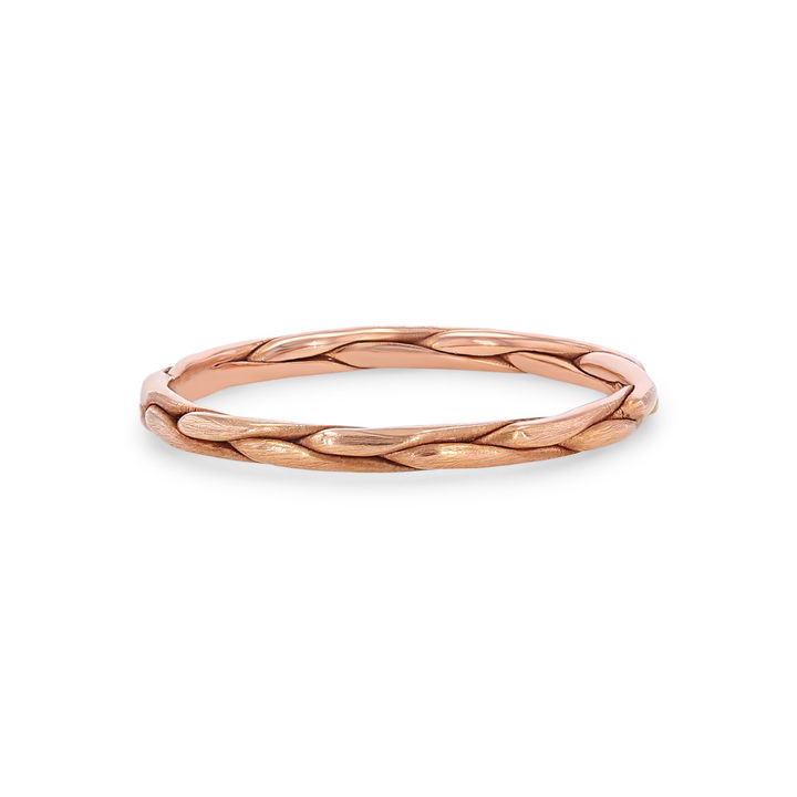 White Gold 14K Matte Braided 2mm Band
