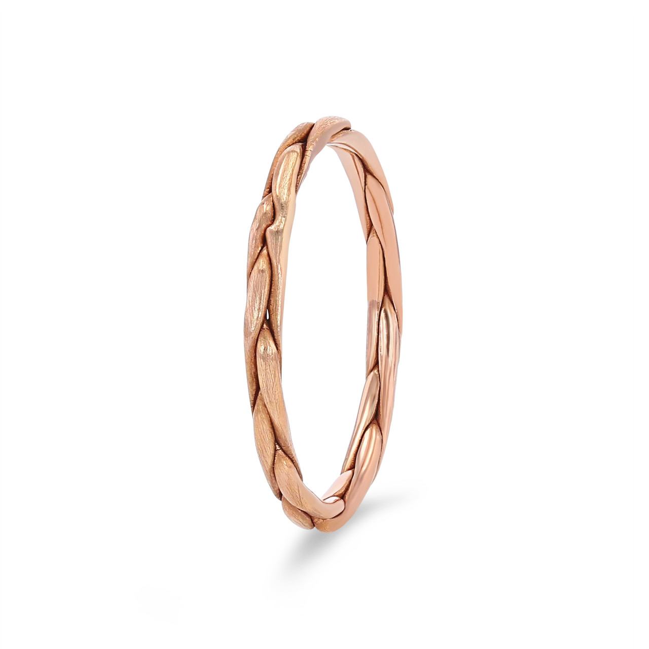Matte Braided 2mm Wedding Band 1