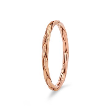 Matte Braided 2mm Wedding Band In White Gold 14K