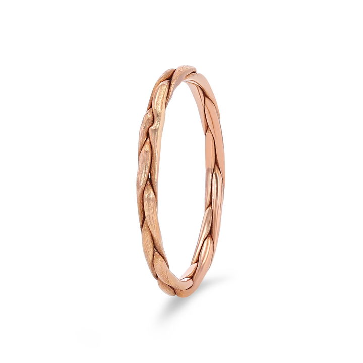 White Gold 14K Matte Braided 2mm Band