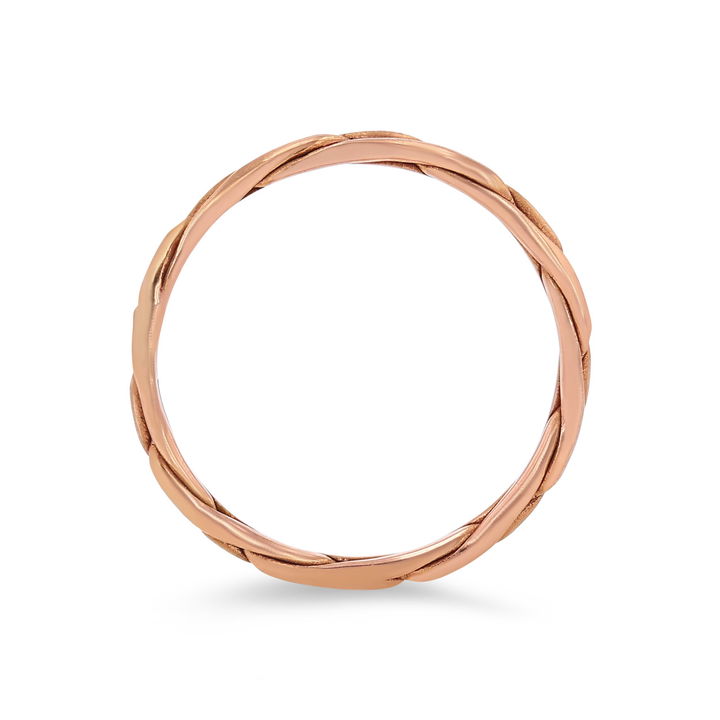 White Gold 14K Matte Braided 2mm Band