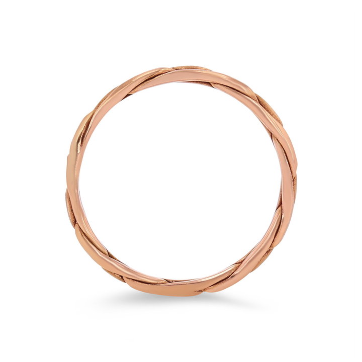 Matte Braided 2mm Wedding Band In White Gold 14K