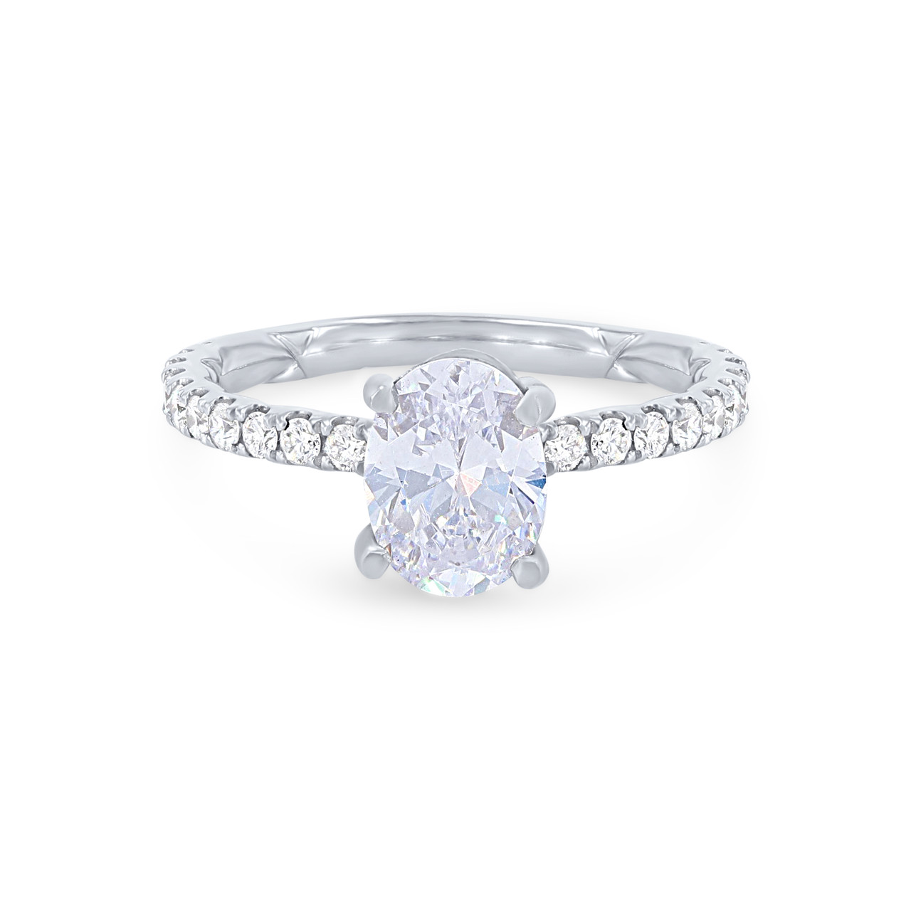 A. Jaffe Oval Hidden Halo Engagement Setting 0