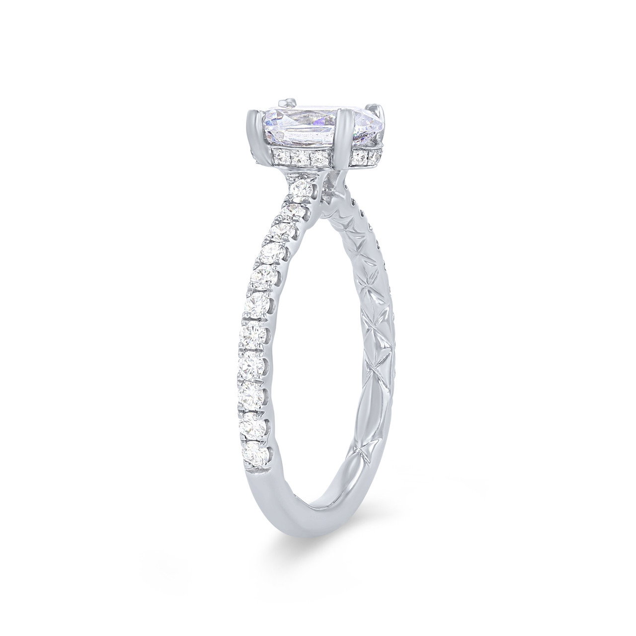 A. Jaffe Oval Hidden Halo Engagement Setting 1