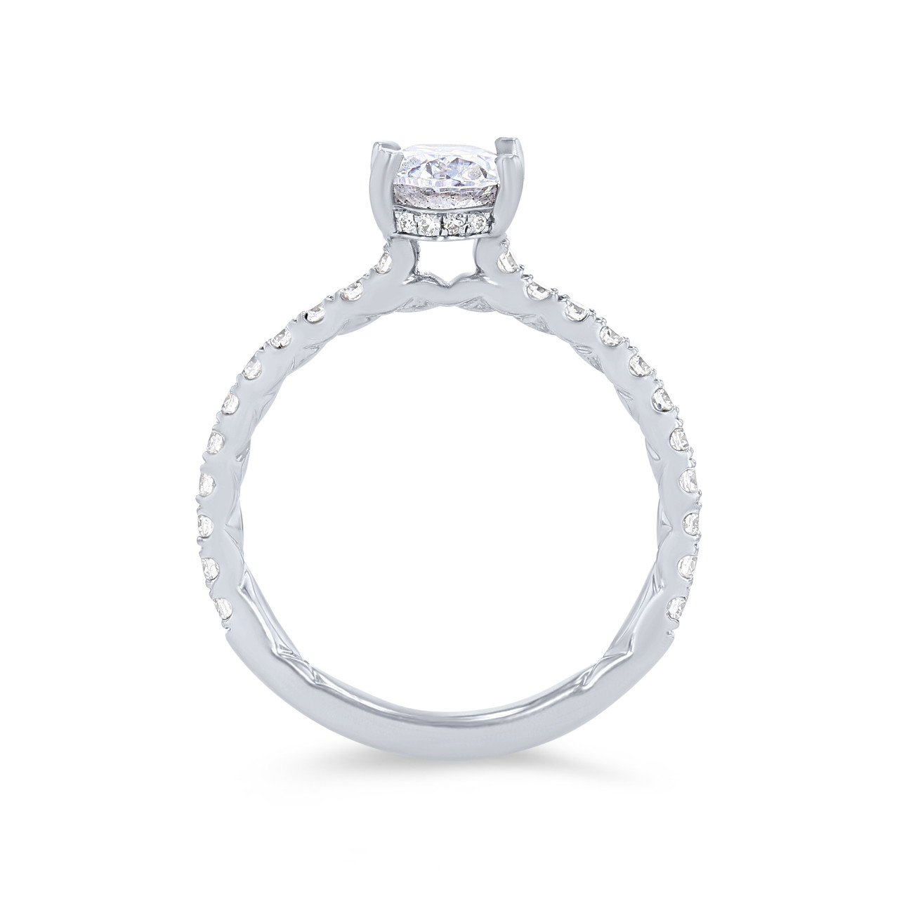 A. Jaffe Oval Hidden Halo Engagement Setting