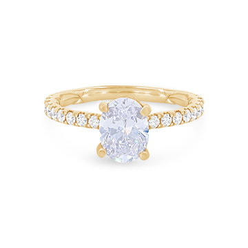 A. Jaffe Oval Hidden Halo Engagement Setting In Yellow Gold 14K