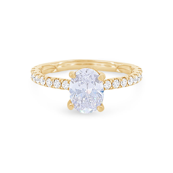 A. Jaffe Oval Hidden Halo Engagement Setting In Yellow Gold 14K