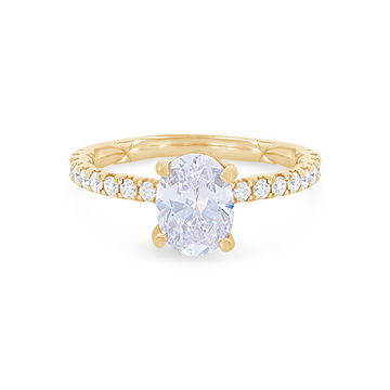 A. Jaffe Oval Hidden Halo Engagement Setting In Yellow Gold 14K