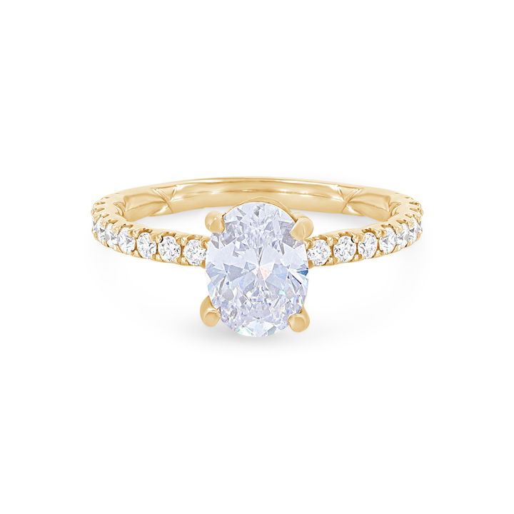 A. Jaffe Oval Hidden Halo Engagement Setting In Yellow Gold 14K