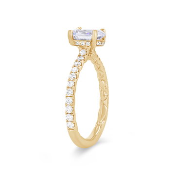 A. Jaffe Oval Hidden Halo Engagement Setting In Yellow Gold 14K