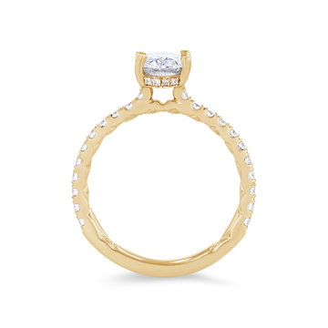 A. Jaffe Oval Hidden Halo Engagement Setting In Yellow Gold 14K