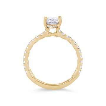 A. Jaffe Oval Hidden Halo Engagement Setting In Yellow Gold 14K