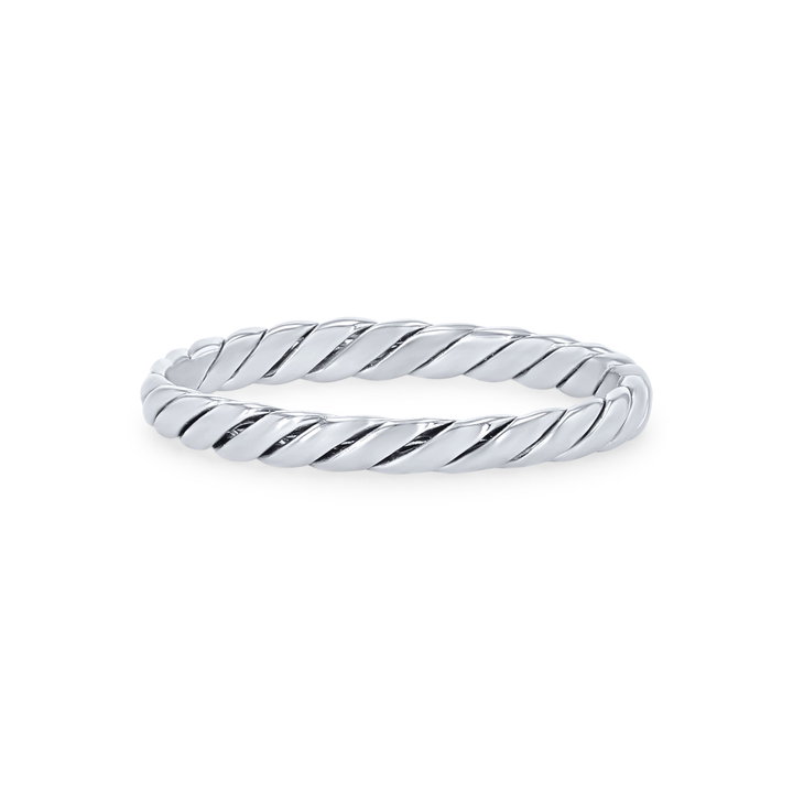 Rope 2mm Wedding Band In White Gold 14K