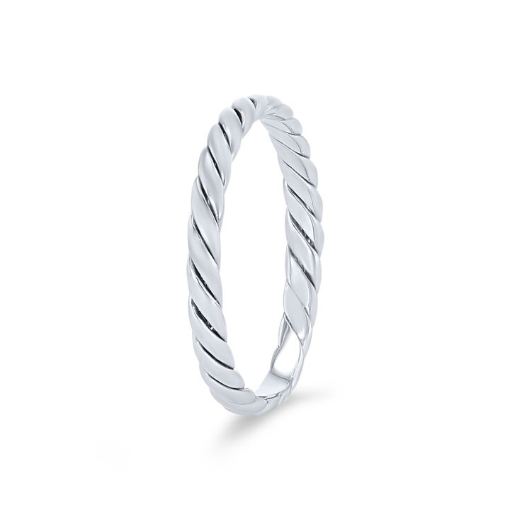White Gold 14K Rope 2mm Band