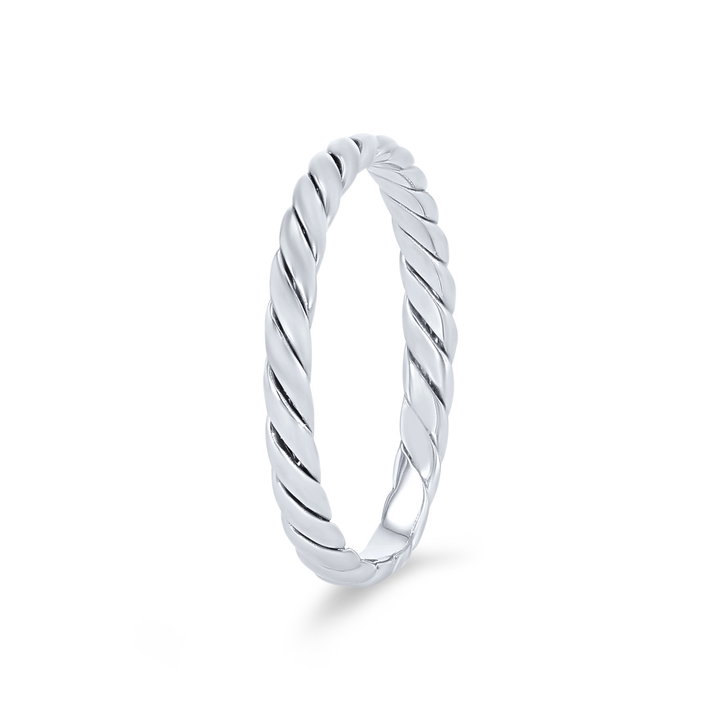 Rope 2mm Wedding Band In White Gold 14K