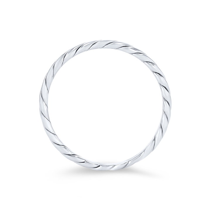 Rope 2mm Wedding Band In White Gold 14K