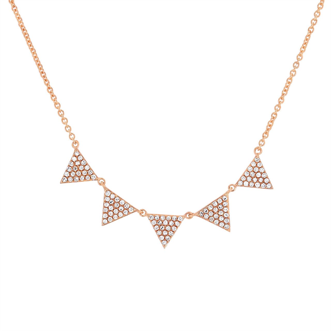 Pave Diamond Triangle Necklace