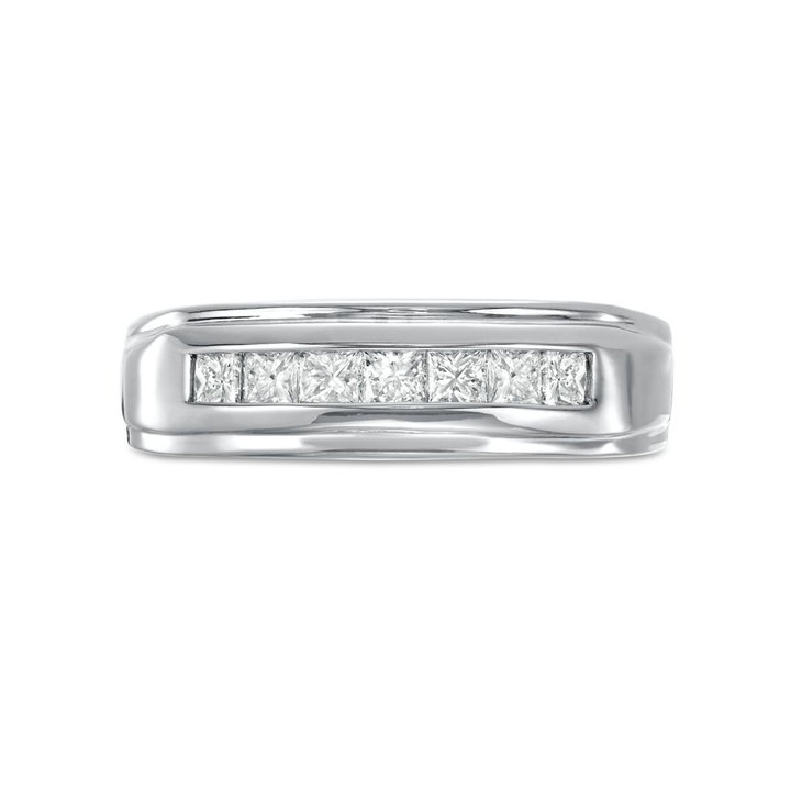 Princess Diamond Channel Wedding Band (1.00tw) In White Gold 14K