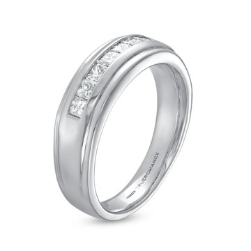 Princess Diamond Channel Wedding Band (1.00tw) In White Gold 14K