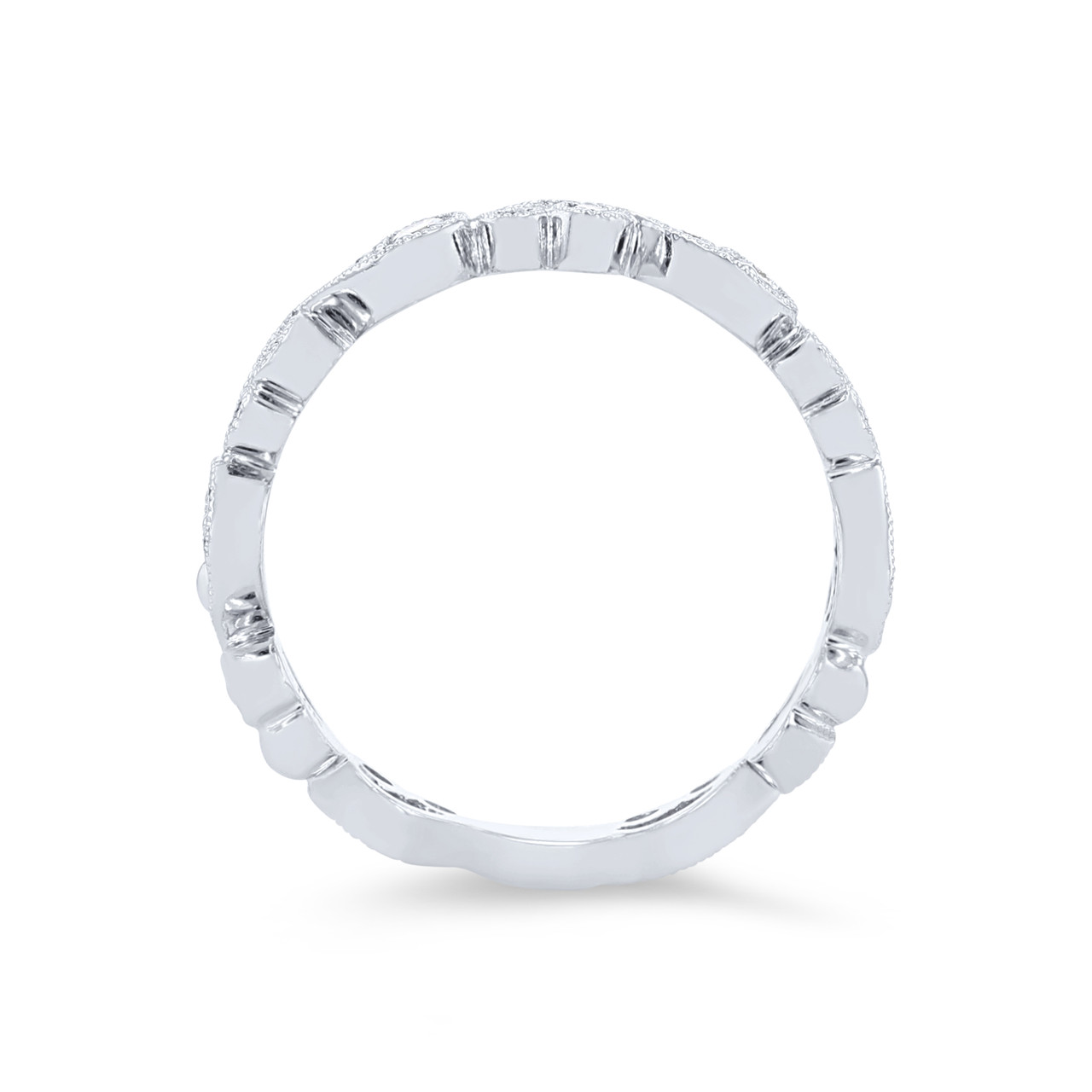Kirk Kara Angelique Lace Milgrain Diamond Wedding Band 3