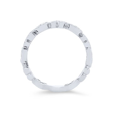 Kirk Kara Angelique Lace Milgrain Diamond Wedding Band In White Gold 14K