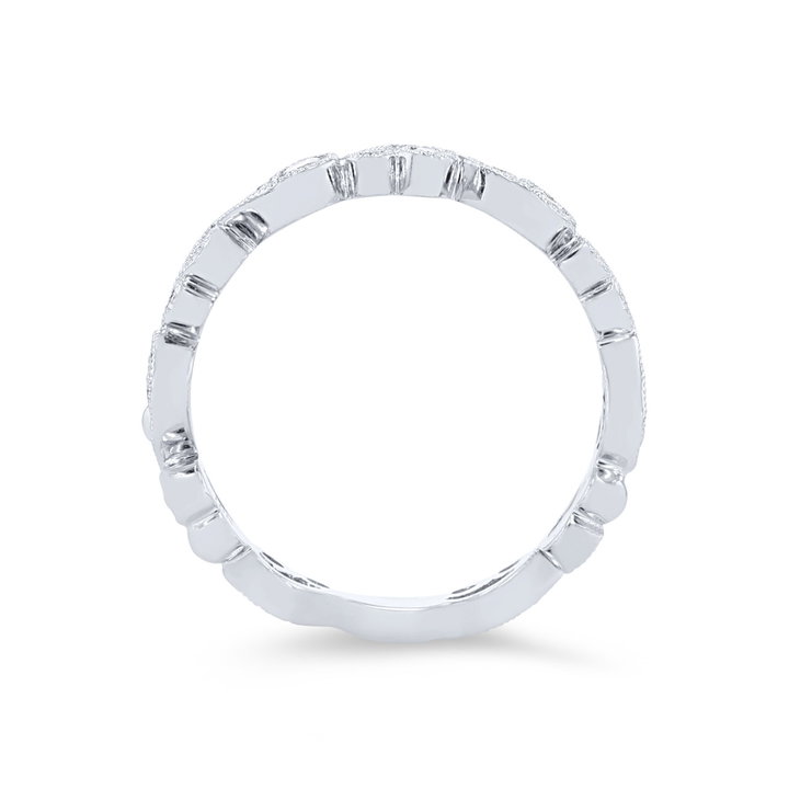 Kirk Kara Angelique Lace Milgrain Diamond Wedding Band In White Gold 14K