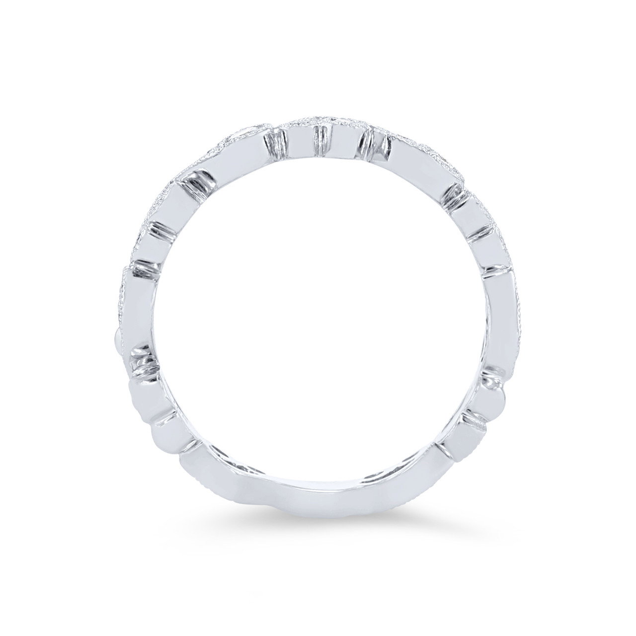 Kirk Kara Angelique Lace Milgrain Diamond Wedding Band 3