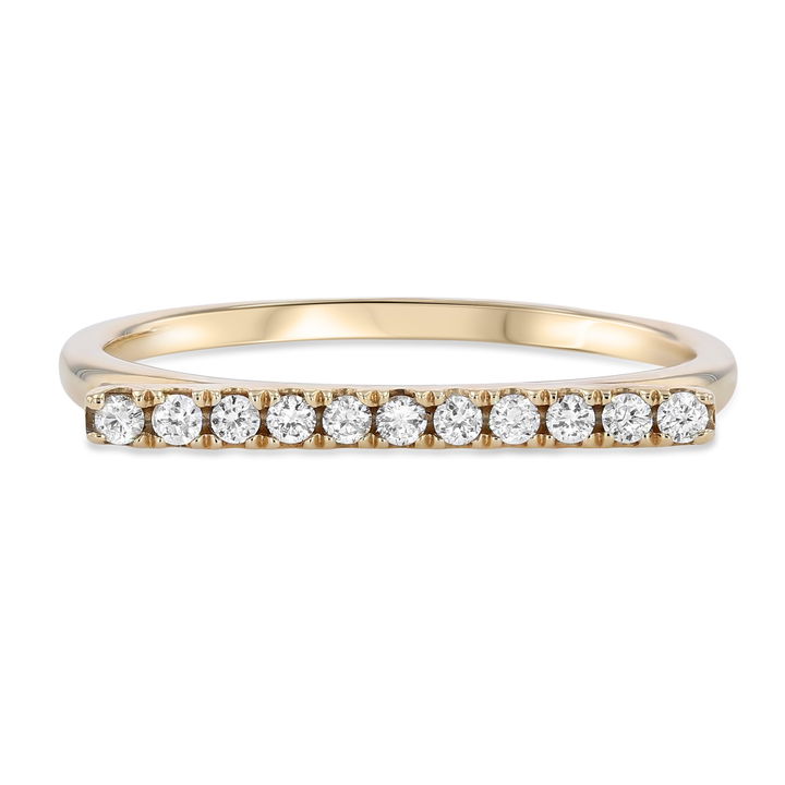 White Gold 14K Straight Bar Diamond Band