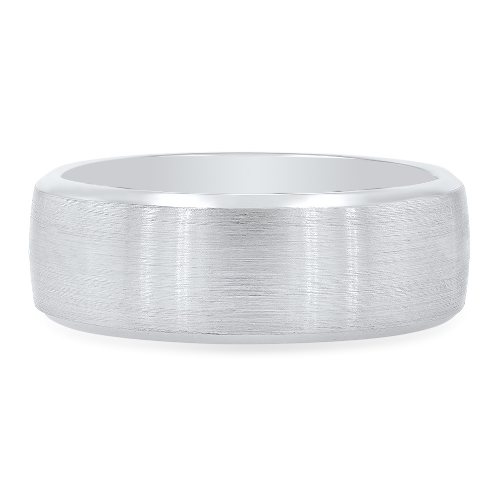 Matte Satin Bevel Edge 8mm Wedding Band 0