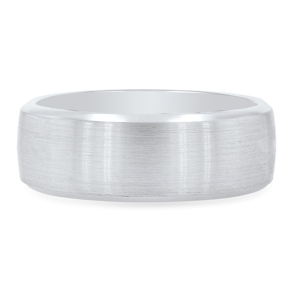 Matte Satin Bevel Edge 8mm Wedding Band