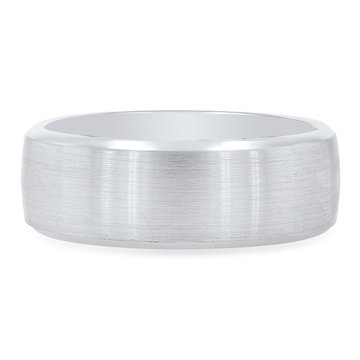 Matte Satin Bevel Edge 8mm Wedding Band In Yellow Gold 14K
