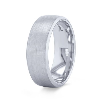 Matte Satin Bevel Edge 8mm Wedding Band In Yellow Gold 14K