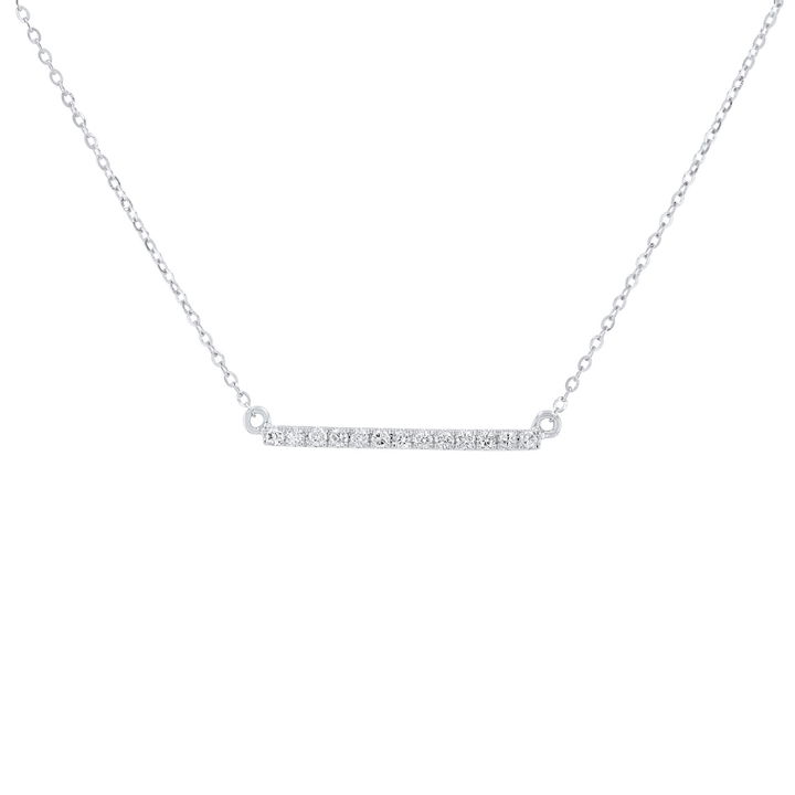 White Gold 14K Diamond Bar Pendant