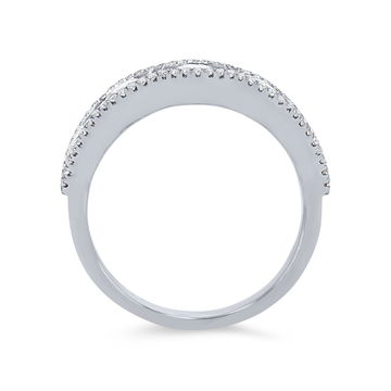 Alternating Wave Diamond Band In White Gold 14K