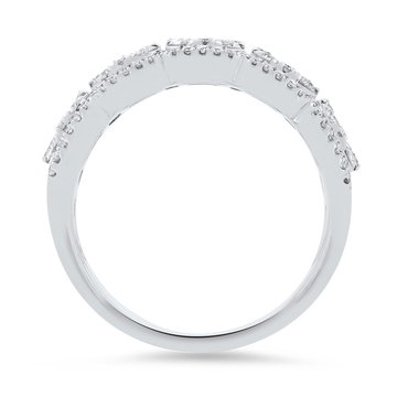 Diamond Cluster Fashion Ring In White Gold 14K
