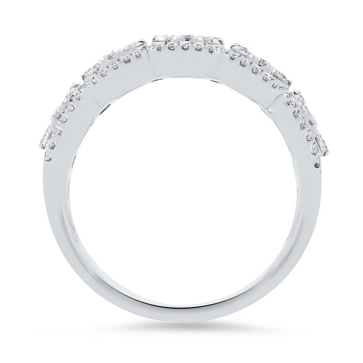 Diamond Cluster Fashion Ring In White Gold 14K