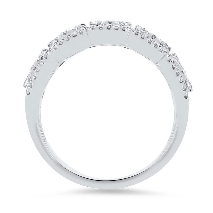 Diamond Cluster Fashion Ring In White Gold 14K