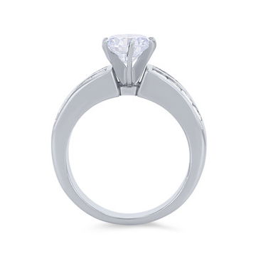 Two Row Channel Princess Diamond Engagement Setting