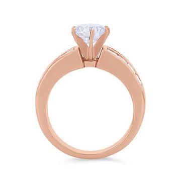 Two Row Channel Princess Diamond Engagement Setting