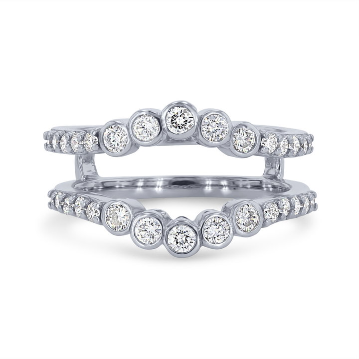 True Romance Bezel Diamond Ring Guard In White Gold 14K